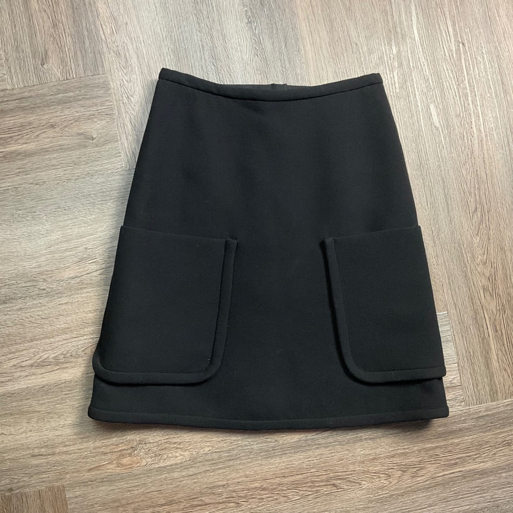 Vintage Marc Jacobs Skirt Womens 0 Black A-Line Pockets Silk Blend Lined Italy